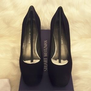 Stuart Weitzman MaryMid black suede shoes